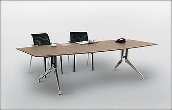 Konferenztisch mit dünner Holzoberfläche